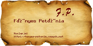 Fényes Petúnia névjegykártya